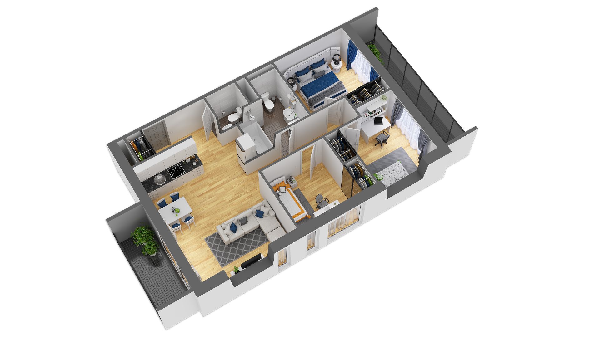 3D планировка квартиры – freelancer's work Светланы in the category 3D ...
