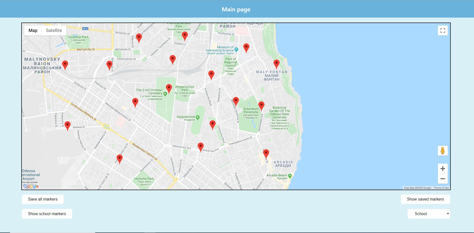 Google Maps API Simple Marker Project work from a freelancer's portfolio Viktor example