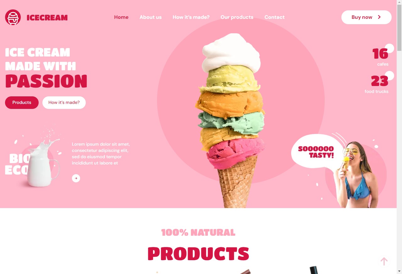 Ice-cream [HTML/CSS, SASS, PARCEL] – work from freelancer's portfolio ...