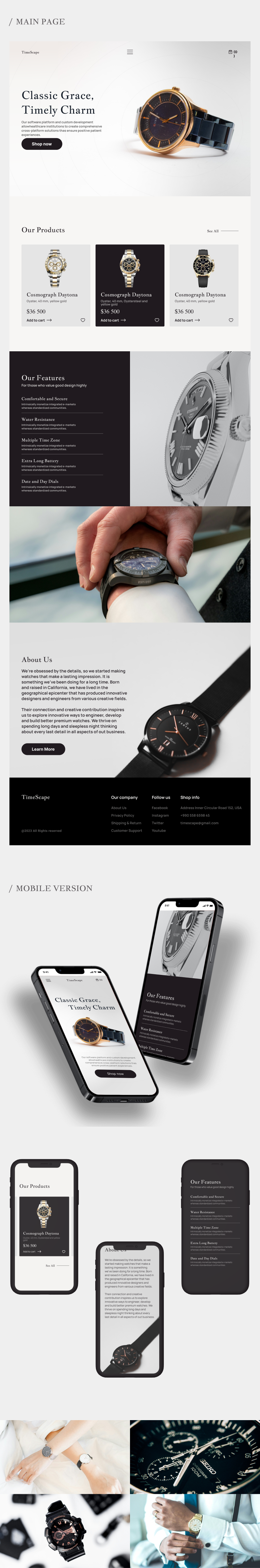 TimeScape UI/UX Design – work from a freelancer's portfolio Kateryna ...