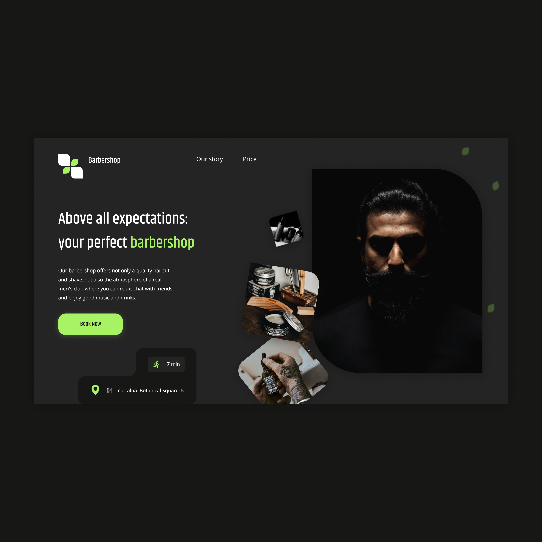 UI/UX DESIGN: Landing for the barbershop. – work from a freelancer's ...