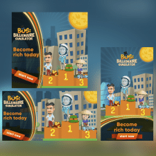 Баннер для Facebook. Игра Billionaire Simulator