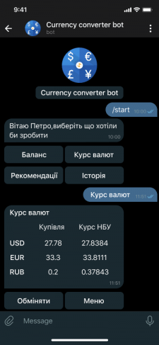 Currency converter bot