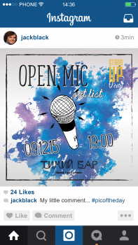 Instagram-пост на событие (Open Mic, Stand Up)