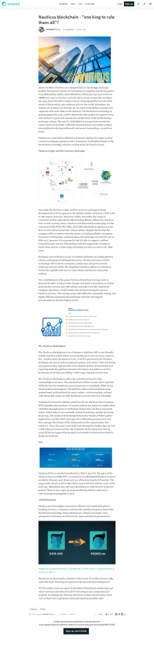 Написание статьи Nauticus blockchain