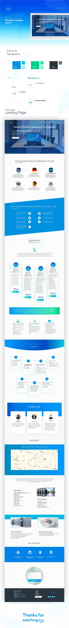 #Дизайн# Landing Page #Windows сервера для 1c#