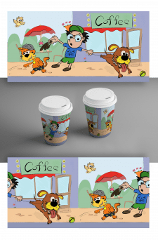 Illustration for paper cup.