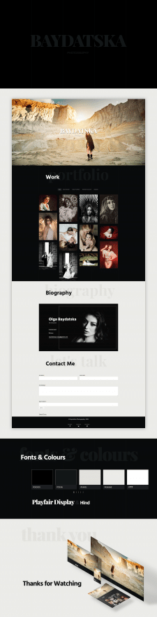 Portfolio Website "Baydatska Photography"