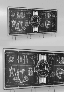 Печатный баннер для кофейни CAVALASCAVA